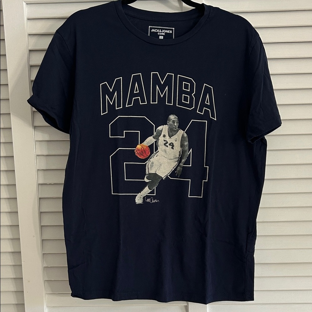 Jack & Jones Navy Graphic 'Mamba 24' Short Sleeve Tee